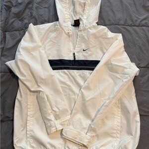 Nike White Jacket with Navy Blue Details